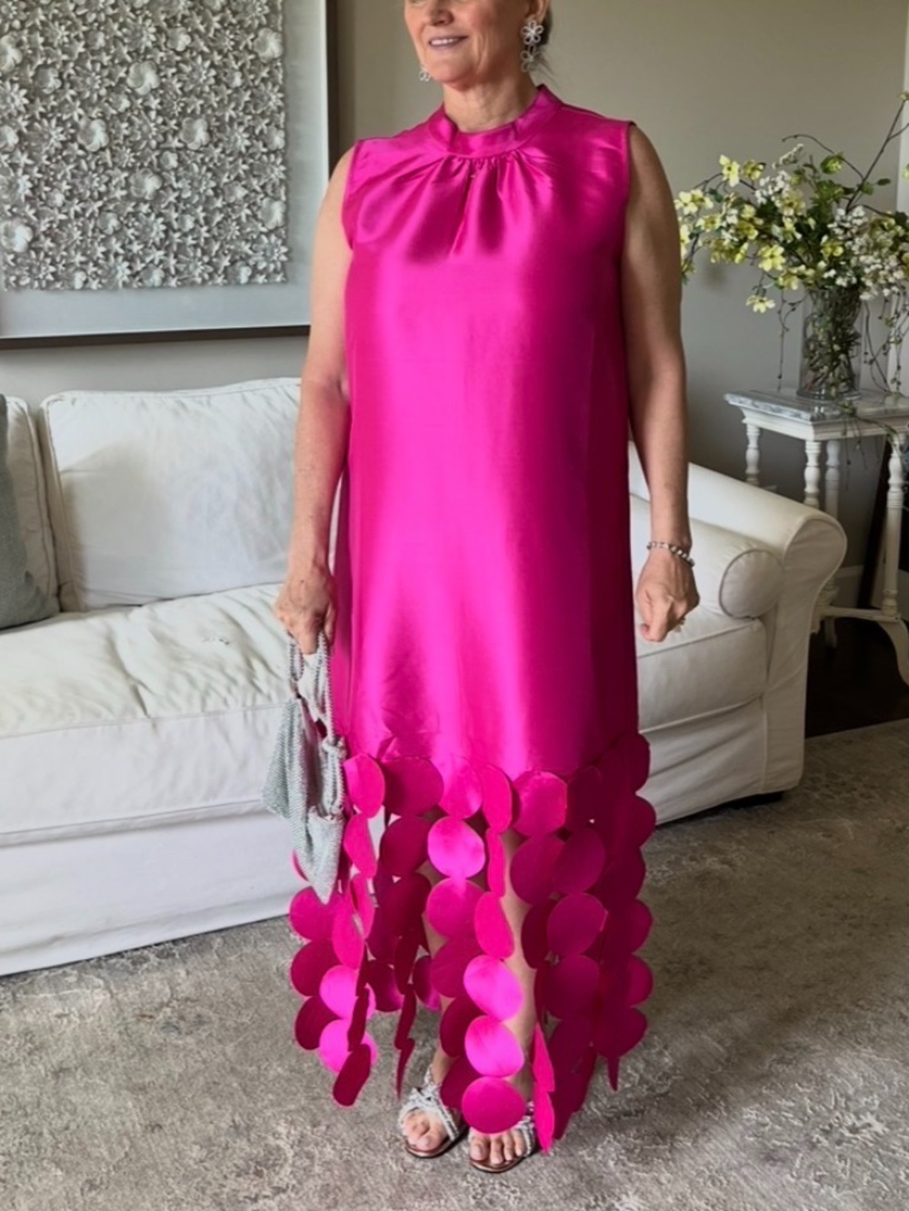 CROSBY by Mollie Burch Ponce Party dress / size M / Fringe Satin - Picture 1 of 8